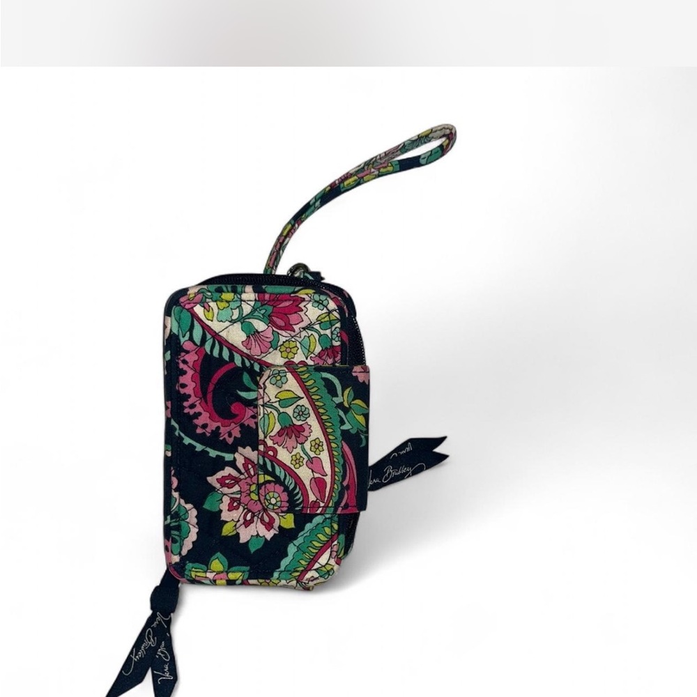 Vera Bradley Pink and Green Paisley Wristlet